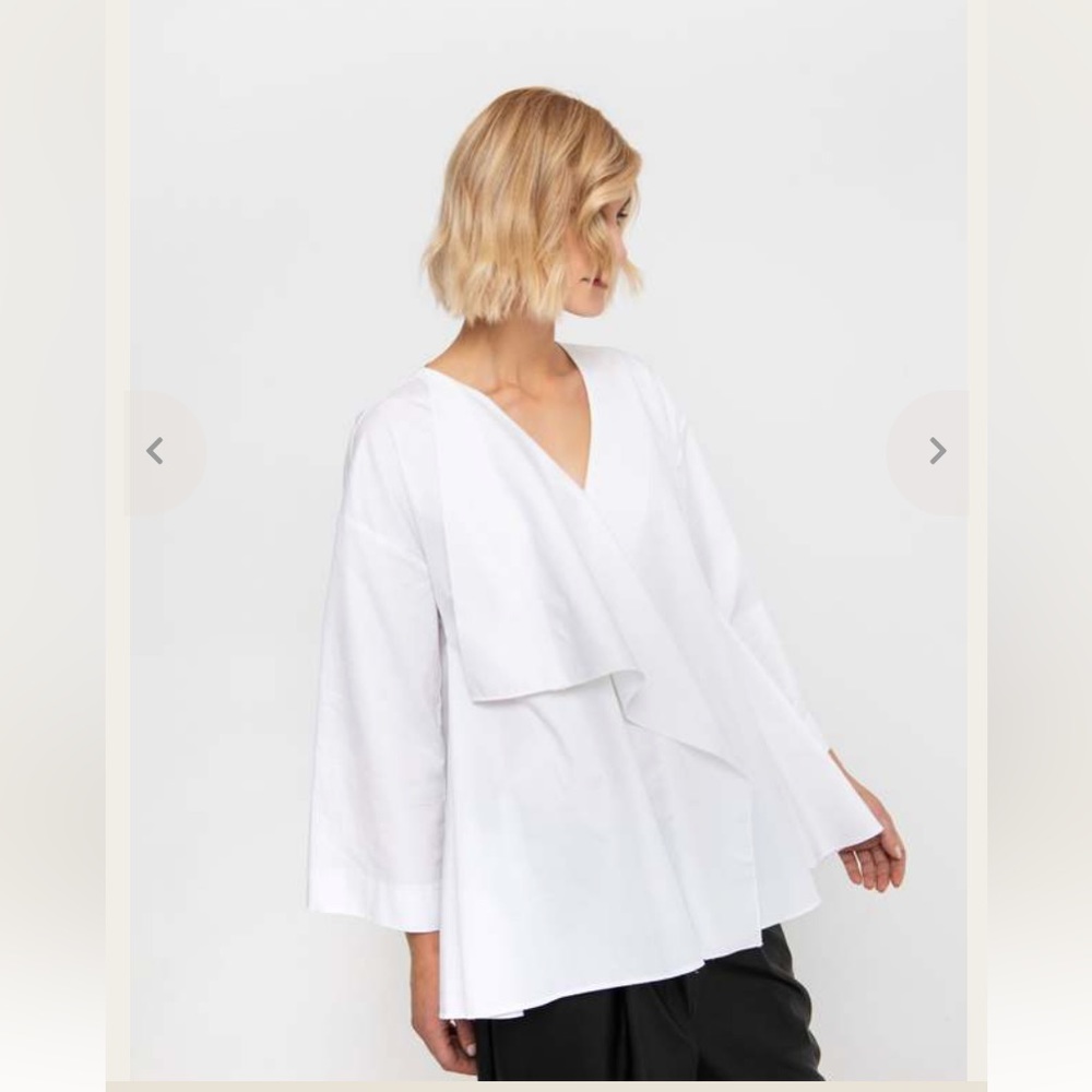 Ozai N Ku cotton poplin blouse . NWOT retail 215